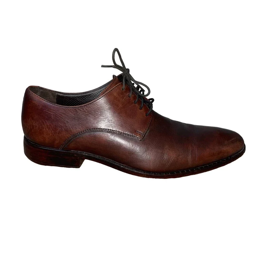 Cole Haan Colton Oxford Brown Leather Plain NikeAir Mens Size 10.5 laces